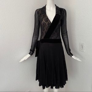 Fuzzy Elegant Black Lace Dress